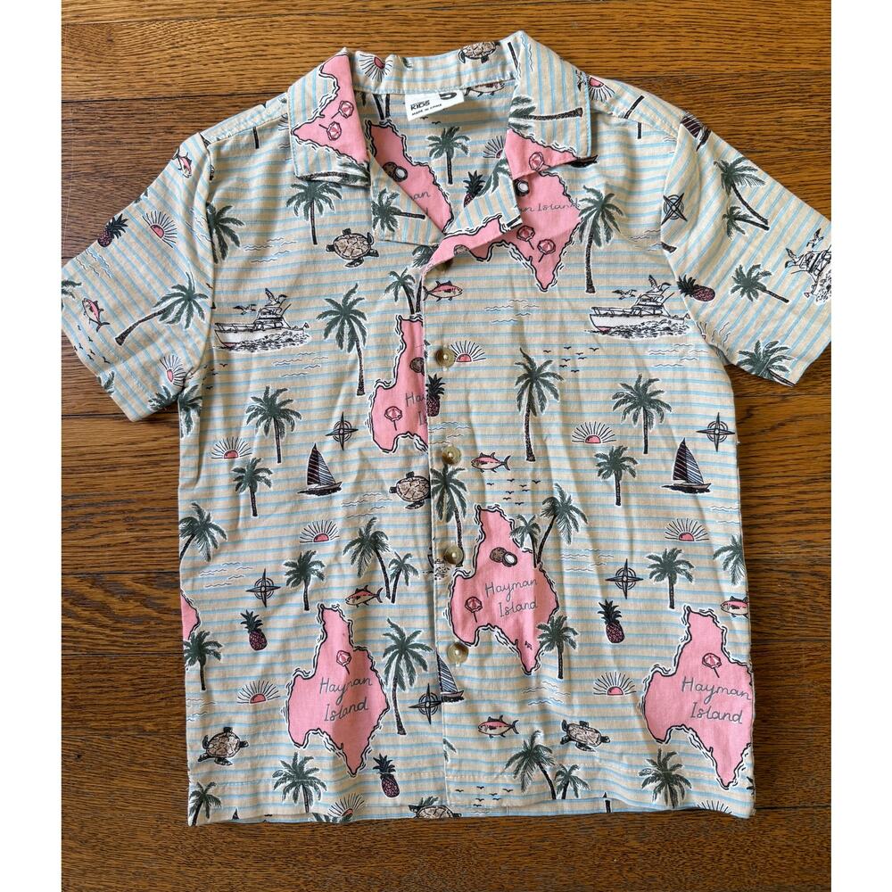 Cotton On Kids Tropical Beachwear Button Down Size 5